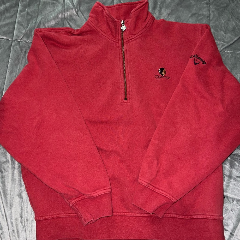 vintage callaway golf quarter zip pull over red size small